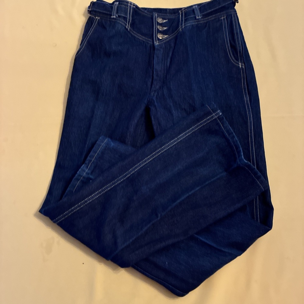hang ten jeans 31 long dark blue Denim Pull Straps Button/zip